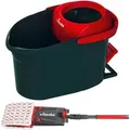 Vileda UltraMax Turbo Komplett-Set mit Teleskopstiel Wischmop Eimer Bodenwischer - Schwarz