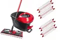 Vileda ULTRAMAX TURBO Komplett Set Flachmopp-Eimer-Set Mikrofaserkopf 5 Bezug