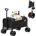 WOLTU Bollerwagen mit Bremsen Trolley 80 kg Belastbar Faltbar Schwarz