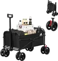 Woltu Bollerwagen (1-tlg), faltbar, mit Bremsen Doppelrädern, 80 kg belastbar
