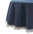 Wetterfeste Garten Balkon Terrasse Camping Weichschaum Tischdecke, Größe + Farbe wählbar (rund 130 cm, Dunkelblau)