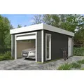 Lasita Garage Bahamas 2 mit Sektionaltor 360 cm x 540 cm Grau-Grün