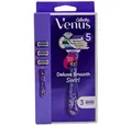 Gillette Venus Nassrasierer Rasierer Deluxe Smooth Swirl inkl. 3 Klingen, 4-tlg., Präzise & sanfte Rasur