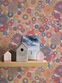 Florale Vliestapete rot, orange, blau perfekt fürs Schlafzimmer 8,50 m x 0,53 m
