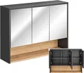 Spiegelschrank 100 cm BOLOGNA-56 in anthrazit mit Artisan Eiche Nb., B/H/T: ca. 100/75/25 cm