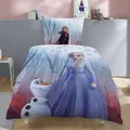 Frozen Bettwäsche Set mit Anna, Elsa und Olaf - Eiskönigin Wendebettwäsche 135x200 80x80 cm Mikro-Fleece - Flauschige Winterbettwäsche Reißverschluss