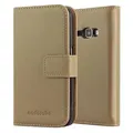 Cadorabo Hülle für Samsung Galaxy J1 2016 Schutzhülle in Braun Handyhülle Book Tasche Case Etui Luxury