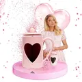 Paris Hilton – French Press im Herzdesign 1L – Kaffeepresse aus Glas und Kunststoff mit Edelstahlfilter, Cool-Touch-Griff, Tropffrei, Temperaturbeständig, Rot Oder Rosa