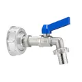 GEKA Plus IBC Adapter Set Kugelauslaufventil (S60x6 Anschluss, Innen- und Außengewinde G3/4, Schlauch Innendurchmesser 19 mm, Bewässerung, Adapteranschluss, Gartenbewässerung) 30.0044.8