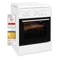 Exquisit Standherd EH 10.6-4 | Standherd 60cm mit Masse Kochfeld | Ober- & Unterhitze | Grill | Elektroherd freistehend 60 cm weiss