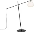 QAZQA - Design Design-AußenStehleuchte I Stehlampe I Standleuchte I Lampe I Leuchte schwarz IP44 mit weißem Schirm - Robbert I Außenbeleuchtung - Stahl Länglich - LED geeignet E27