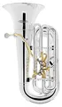 Classic Cantabile MardiBrass Kunststoff Bb-Tuba - Extrem leicht und sehr stabil - Material Korpus: ABS Kunststoff - Mundrohr und Maschine aus Messing - mit Gigbag & Mundstück - Farbe: Silber