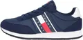 Tommy Jeans Herren Runner Sneaker Classic Runner zum Schnüren, Blau (Dark Night Navy), 45
