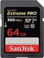 SanDisk Extreme PRO SDHC UHS-II Speicherkarte V90 64 GB (300 MB/s, 8K-, 4K- und Full-HD-Videoaufnahmen, RescuePRO Deluxe, stoßsicher, temperaturbeständig, wasserdicht und röntgensicher)