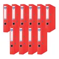 DONAU Premium Ordner Schmal 10er Pack/DIN A4 / 5 cm / 10 Stück/Navy blau/Kunststoffbezug PP/Carton Papier Schlitzordner Büroordner Aktenordner Ringordner/Grünen Punkt, Rot