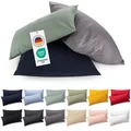 Kissenbezug 50x70 cm 2er Set Kissenbezüge  Gelb  100% BaumwollJersey, OekoTex...
