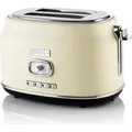 Westinghouse Zwei-Schlitz Toaster Retro Serie, 815 Watt, 6 Stufen, cremeweiß - Weiß