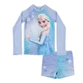 United Labels Disney Die Eiskönigin Badeanzug zweiteilig UV Schutz 50 für Mädchen, ELSA, Blau, 98/104, Bademode Kinder mit Shirt und Badehose, Badebekleidung