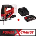 Einhell Akku Stichsäge TC-JS 18 Li solo mit Pendelhub + 2,5 Ah Akku + Ladegerät
