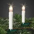Hellum Weihnachtsbaum Lichterkette Innen, 20 weiße Kerzen mit Wachstropfenoptik