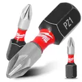 Magnetisch Bit PZ1 25 mm Pozidriv Stahl Schraubendreher MILWAUKEE Magnetbit Kurz