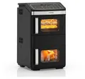 Arendo Heißluftfritteuse Doppelkammer XXL übereinander, Airfryer 2 Kammern, 17L, Dual Zone, 2800 W, mit Zubehör, Umluft Backofen, Sichtfenster, fettarmes gesundes Kochen