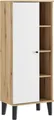 Home affaire Stauraumschrank Oslo, Badschrank mit Knopfgriff, Hochschrank im skandinavischen Design in der Türfarbe Weiß oder Grau verfügbar, ausreichend Stauraum