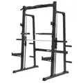 GORILLA SPORTS® Half Rack Smith Machine - mit Klimmzugstange, Geführter Langhantel, für 50mm Hantelscheiben - Multipresse, Squat Rack, Kraftstation