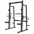 GORILLA SPORTS® Half Rack Smith Machine - mit Klimmzugstange, Geführter Langhantel, für 50mm Hantelscheiben, bis 300kg-Multipresse, Squat Rack, Kraftstation, Power Cage, Fitness Station