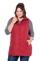 Ulla Popken Damen große Größen Übergrößen Plus Size HYPRAR Weste, wasserabweisend, Stehkragen, 2-Wege-Zipper salsa 50+ 834959530-50+