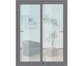 Schiebetür Kunststoff anthrazit mit ESG 3000x2100 mm