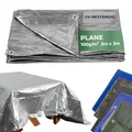 STREND PRO Abdeckplane 3x3 – Wasserdicht mit Ösen | Outdoor Gewebeplane Bauplane 100g/m² | Regenplane Silber 3x3m | UV-beständig | Holzplane für Gartenmöbel, Zelt, Camping | Abdeckung Plane