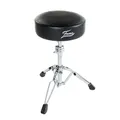 Hochwertiger Schlagzeughocker, gepolsterter runder Sitz, stufenlose Höhenverstellung 54-74 cm, faltbares Design, stabile Hartgummifüße, ideal für Proberaum Studio Bühne