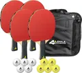 JOOLA Tischtennis Set 4 Schläger 10 Bälle Tragetasche Outdoor Indoor