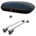 Dachbox VDPBA320 320Ltr carbonlook + Alu Relingträger VDP004L kompatibel mit für Mercedes EKlasse T-Modell S211 03-08