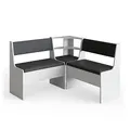 Vicco Eckbankgruppe Roman, Weiß, 120 x 120 cm Ohne Tisch, geeignet für Eckaufstellung in Küchen und Essbereichen