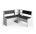 Vicco Sitzbank Roman, Weiß/Anthrazit, 120 x 120 cm Ohne Tisch (Set, 1-St., 3-er Set), bequeme Polsterung