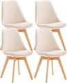 CLP 4er Set Esszimmerstuhl Linares Mit Buchenholzgestell beige Material Samt