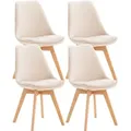 Clp - 4er Set Esszimmerstuhl Linares Beige Samt