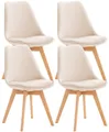 CLP Küchenstuhl Linares (4er Set, 4 St), Buchenholz-Gestell, modern
