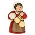THUN - Krippe 2022 - Krippenfigur für Damen mit Käse aus Keramik, handverziert, rotes Kleid - Klassische Linie Krippe - 5 x 5 x 8 cm h
