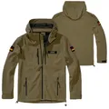 BWuM Tactical Softshell Jacke + Patch & Flaggen, Größe:M, Farbe:Oliv