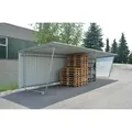 Überdachung Anbau-EH eins.B4300xH2250xT2330mm Pultdach Profilbl.grauweiß WSM