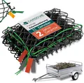 CargoVA® Anhängernetz Intelligentes Anhängernetz dehnbar – mit Gummiseil und Eckenmarkierung, Elastisch, UV-beständig, mit Eckenmarkierung, wetterfest