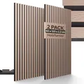 Arebos Akustikpaneele 120x60 cm | Lamellenwand in Holzoptik für Wand & Decke | modernes Wandpaneel mit hoher Schallabsorption | einfache Montage & zuschneidbar | 2er Set für stilvolle Raumakustik