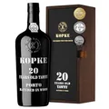 Kopke Tawny Portwein 20 Jahre alt - Exquisit im Holzfass Gereifter Portwein rot | Preisgekrönter Dessertwein | Elegante Flasche mit 0,75l, 20% Vol. in Geschenkkarton aus Holz