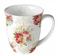 Ambiente Luxury Paper Products Becher Blumen, Rosen, Pflanzen, Sommer, Frühling, Tasse, Kollektion, 1-tlg., Porzellan Tasse - Sara Blumencreme, Sommer Blumen, Porzellan Tee, Kaffeee Tasse, Kollektion, Geschenke