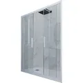 Duschtür Gleittür Pvc Cm Klarglas Vintage-blau Glam