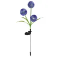GLOBO LIGHTING LED Solarleuchte, LED-Leuchtmittel fest verbaut, Neutralweiß, Außenleuchte Solarlampe Gartendeko LED Pusteblume Edelstahl Lila