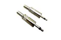 1x Mono Klinken Stecker Set: 2-polig 2,5 mm + 2-polig  3,5 mm aus Metal